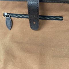 Pottery Barn Textured Brown Leather Toiletry Bag, SAMPLE