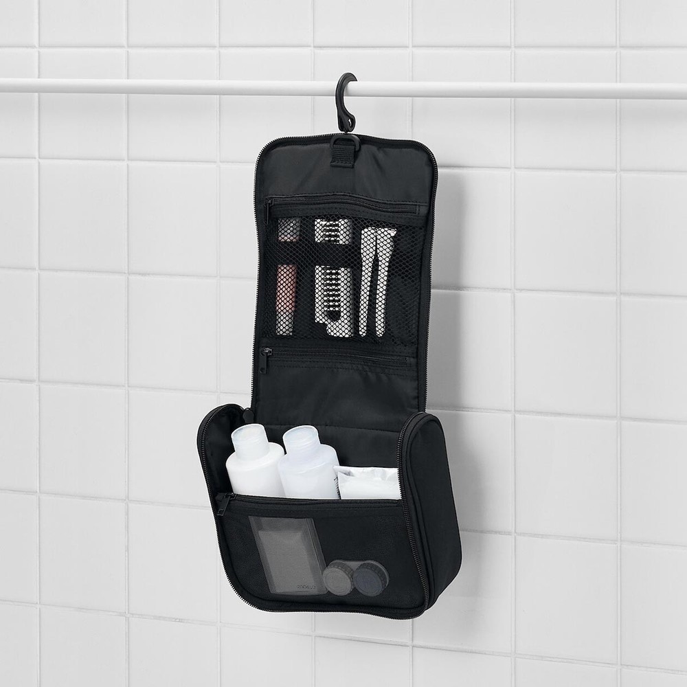 MUJI Polyester Hanging Organizer Pouch Black – for Travel & Daily Use