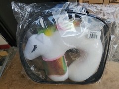A Unicorn Airplane Sleep Lot With Eye Mask Neck Pillow New
