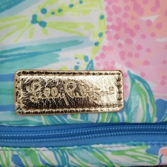 Lilly Pulitzer Packing Cube Bag Womens Blue Travel Organizer Floral Zip Mesh