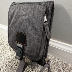 L.L.Bean Travel Organizer Neck Wallet Passport Holder Crossbody Gray