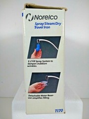 Norelco TI70 Travel Iron Spray Steam Dry Dual Voltage Adapter 1988 Original Box
