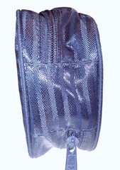 Twa Striped Blue Travel Toiletry Bag With Zipper Closure