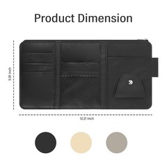 Car Sun Visor Organizer Black Faux Leather Sunglass Holder OFBAND