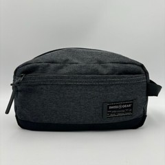 Swiss Gear Toiletry Bag Gray / Black Shaving Kit Travel Case 2 zip compartments