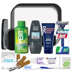 Men’s Super Deluxe, 16-Piece Kit with Travel Size TSA Compliant Large