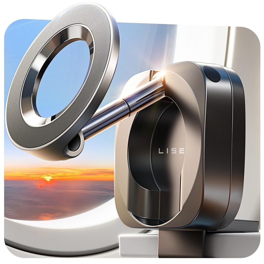 LISEN Airplane Travel Essentials for Women Men Magnetic Phone Holder Black