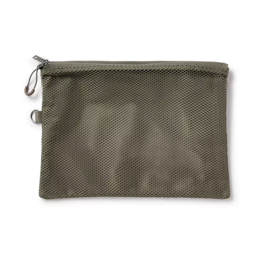 MUJI polyester double zipper case Khaki L Approx. 19 x 27 cm