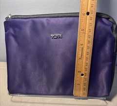 TUMI for Delta Purple/Black Lining Case Zip Toiletries Cosmetic Travel Kit Bag