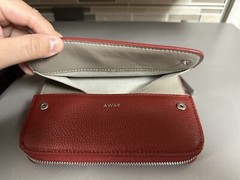 AWAY Travel The Jewelry Sleeve Cranberry Leather Bag Limited Edition EUC