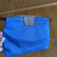 Lufthansa First Class Bogner Amenity Bag Blue Nylon Leather Toiletry Case Travel