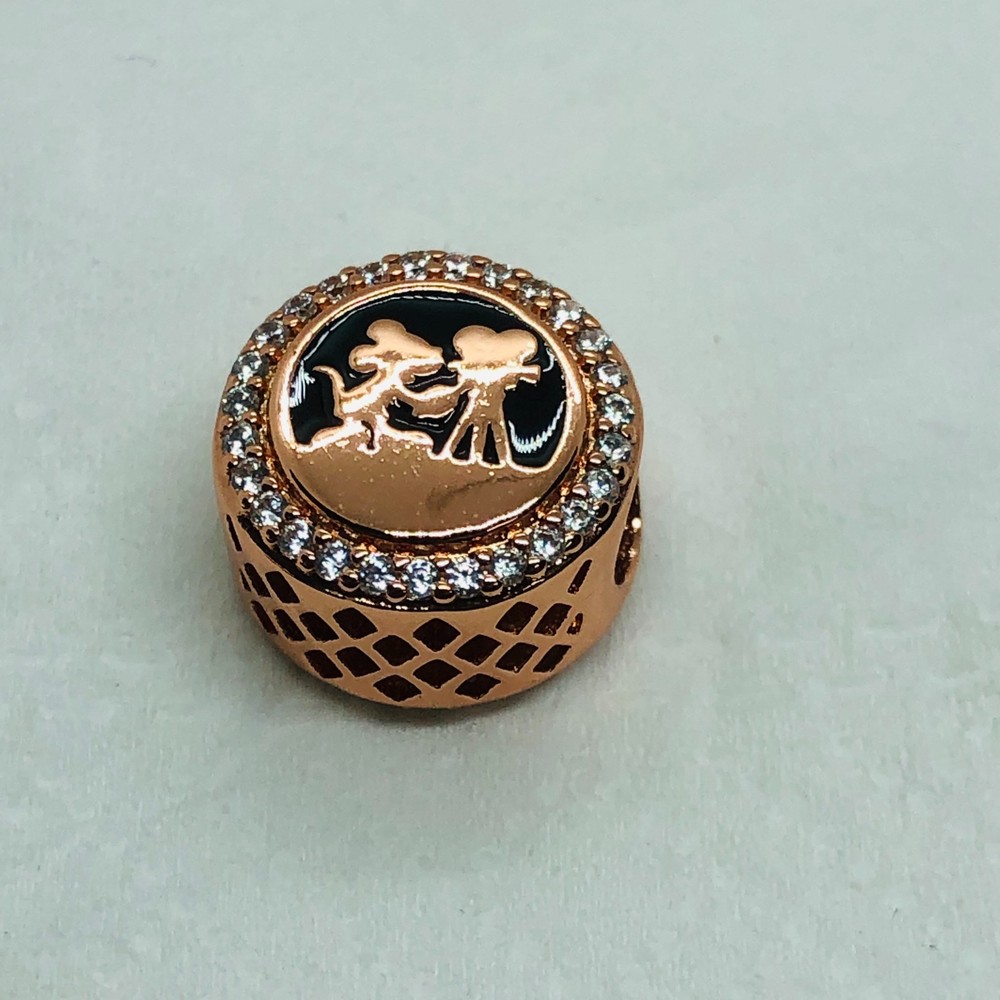 Minnie and Mickey Bead Exclusive Charm S925 Sterling Silver rose gold