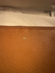 Mark & Graham Natural Leather Clutch Pouch Passport Travel Case Monogram NWT JG