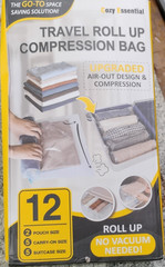 Cozy Essential Travel Roll Up Compression Bags 12 Pack No Vacuum, Air-Out Design