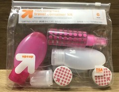 TSA Compliant 6pcs Travel Container Bottle Kit Pink/Clear SCUFFS