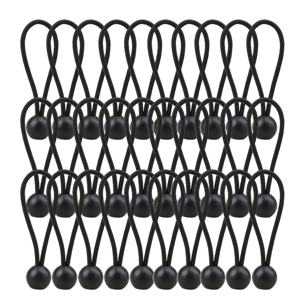 AOPRIE 30 Pack Bungee Balls, Black Ball Heavy Duty 4 In