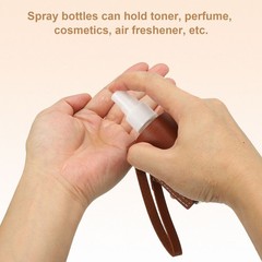 Travel Empty Spray Bottles with Leather Bag Holders Gray
