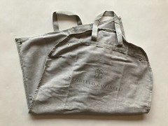 NEW BRUNELLO CUCINELLI 55 x 90cm LOGO GARMENT BAG 100% COTTON GRAY