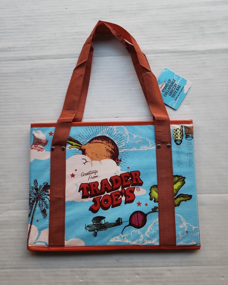 Trader Joe&rsquo;s Stand-Up Collapsible Grocery Tote Bag – Holds Up To 6 Gallons