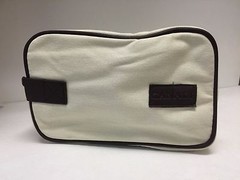 Canali Cream Toiletry Bag Shaving Kit Zipper Cosmetic Makeup Case Lot of 25