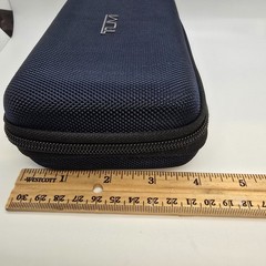 TUMI for Delta Navy Blue Hard Shell Amenity Travel Case Kit Zippered Pouch Zippe