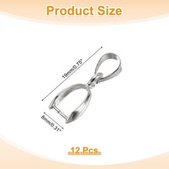 12pcs for Sterling Silver Clip Bail Pinch 8mmx19mm