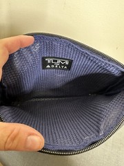 Tumi Gray Zip Close Makeup Toiletry Pouch Delta Collab 9”x7” PVC No Delta Brand