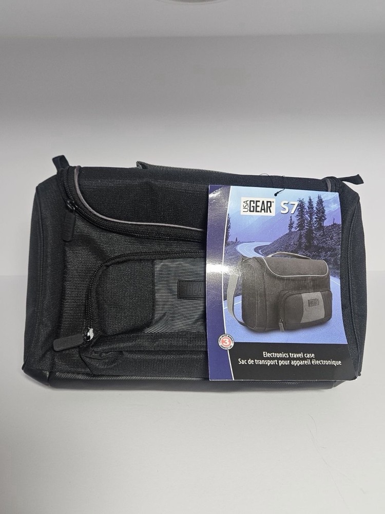 USA Gear S7 Electronics Travel Case Black Shoulder Carry Bag