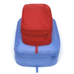 NEW! Baggu PACKING CUBE SET in “Cornflower Red Mix” — Washable Recycled Nylon