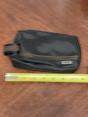 Tumi Black Medium Kit Travel Accessory Zipper Pouch Bag Ballistic Nylon