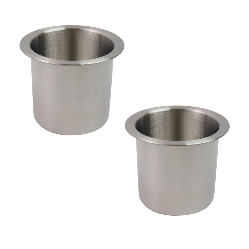 Dnyta 2Pcs Stainless Steel Cup Holder 4.1&Prime;x3.4&Prime;, Regular style, 2pcs, Silver