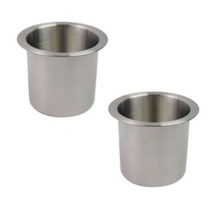 Dnyta 2Pcs Stainless Steel Cup Holder 4.1&Prime;x3.4&Prime;, Regular style, 2pcs, Silver