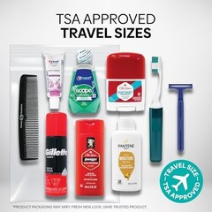 Travel Kit for Men 10 Piece Toiletry Bag Shampoo Body Wash Lotion Razor
