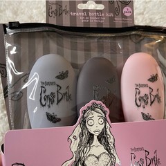 Mad Beauty Tim Burton&rsquo;s Corpse Bride Travel Bottle Kit Set NEW 3 pack plus pouch
