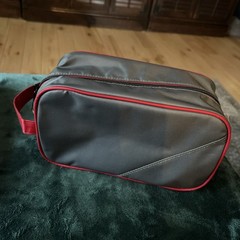 Bath & Body Works Everyday Gray & Red Zippered Toiletry Bag With Loop