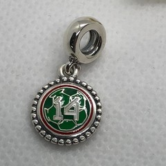 Morocco #14 Football Dangle Charm S925 Sterling Silver