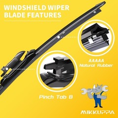 Front Wiper Blades 26&Prime; 22&Prime; for 2011-2023 Ford Explorer – Pinch Tab Replacement