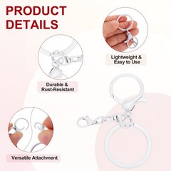 20 Pieces Large Bag Hooks with Rings, White