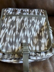Nice Eddie Bauer Connect 3-Zip Travel Bag Black Crossbody Gray and White