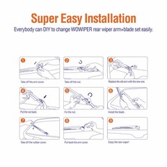 WOWIPER Rear Wiper Arm with Blades Assembly for Honda CRV 2016 2015 2014 2013