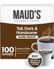Maud&rsquo;s Dark Roast Coffee Pods, 100ct, Recyclable Single Serve Pods 100% Arabica