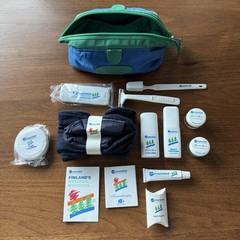 Vintage Blue/Green Finnair Amenity Kit Toiletry Bag