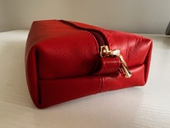 Red Leather Travel Pouch