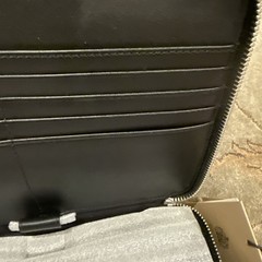 NWT Burberry Cormac London Check Double Zip Travel Organizer Clutch — Navy/Black