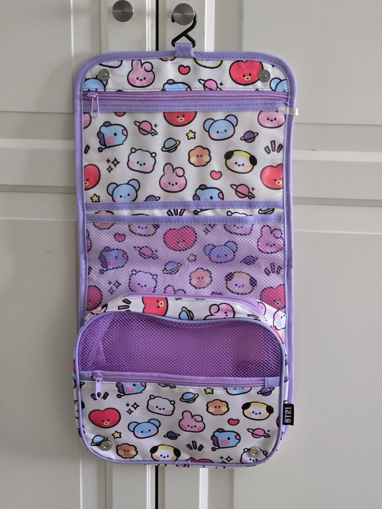 NEW BT21 MININI Hanging Toiletry Bag Travel Organizer Folding
