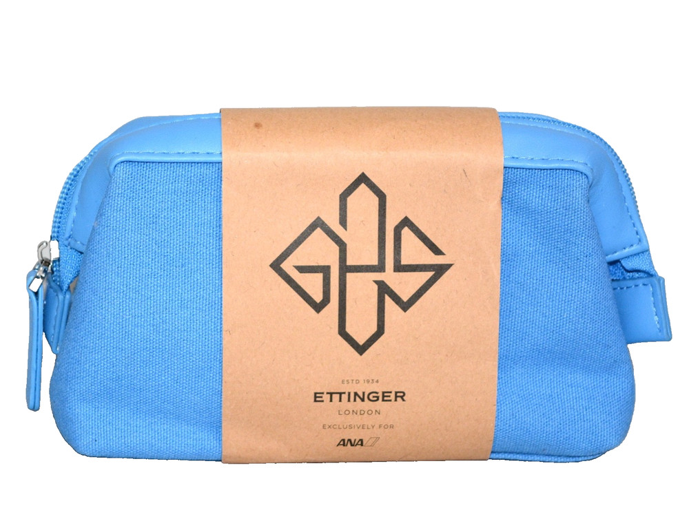 Ettinger London x ANA Airlines x Aveda Amenity Travel Pouch Case Sky Blue