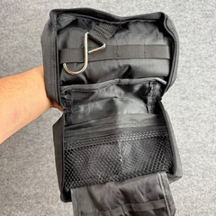 Samsonite Black Hanging Toiletry Bag Travel Kit Organizer Pouch Mesh Pocket