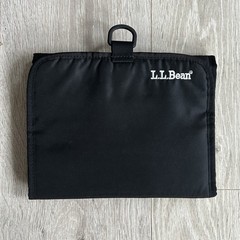 LL Bean Personal Organizer Toiletry Flat Folding Travel Case Bathroom Black Blue