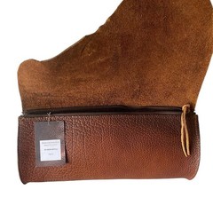 Stash Brown Shrunken bison baguette clutch NWT