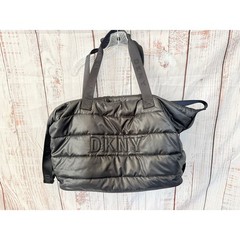 Black Oversized Puffer Weekender Tote Shoulder Bag by DKNY Travel Gym Carry-On